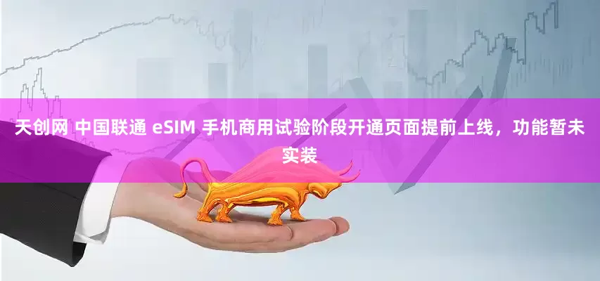 天创网 中国联通 eSIM 手机商用试验阶段开通页面提前上线，功能暂未实装